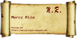 Mercz Riza névjegykártya